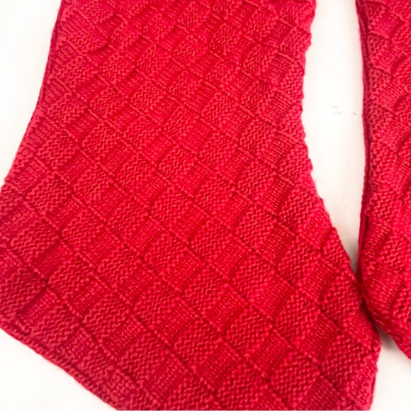 Two Red Knitted Christmas Stocking with S Initial - Picture 11 of 13